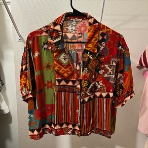 Christian Siriano Aztec Shirt - Size L